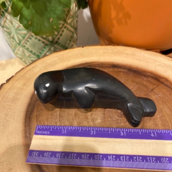 Black Marble Seal Carving, Ocean Theme Decor, Beach House Decor, Unique Carvings - Picture 4 of 6